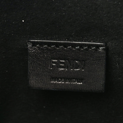 Fendi Vitello King Logo Embossed Mini East West Shopper Black 6 of 11