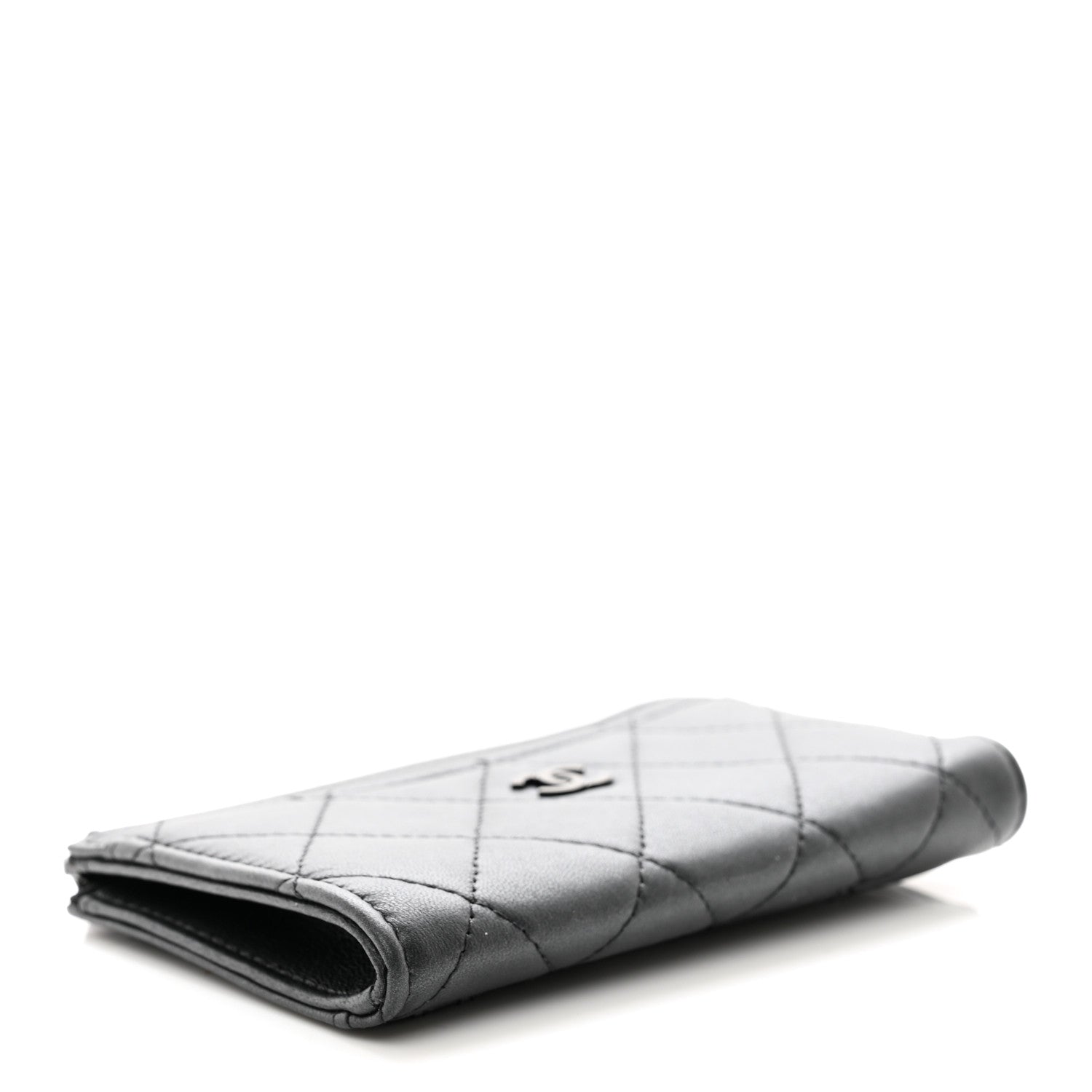 Chanel Pearly Lambskin Quilted Zip Card Holder So Black 4 of 7