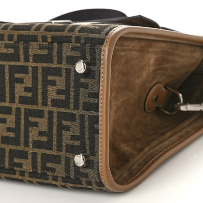 Fendi Fabric Jacquard Crosta Diamond Vitello King FF 1974 Large Soft Trunk Bag Tobacco Moro Coconut Sand 9 of 9