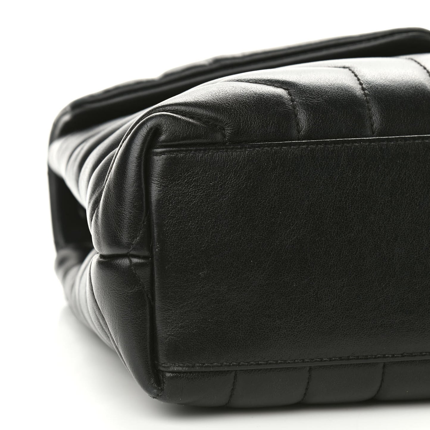 Calfskin Y Quilted Monogram Small Loulou Chain Satchel Black