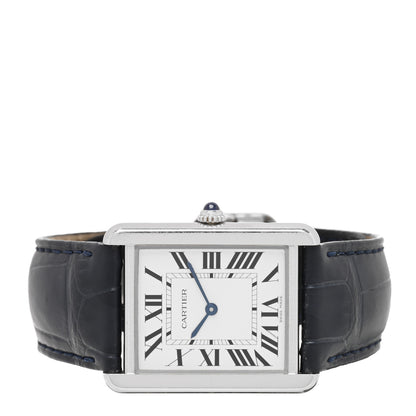 Cartier Stainless Steel Alligator 27mm Tank Solo Quartz Watch 2 of 6