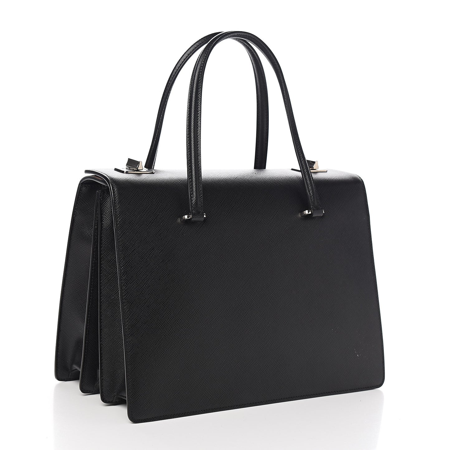 Saffiano Girl Print Satchel Viola Black