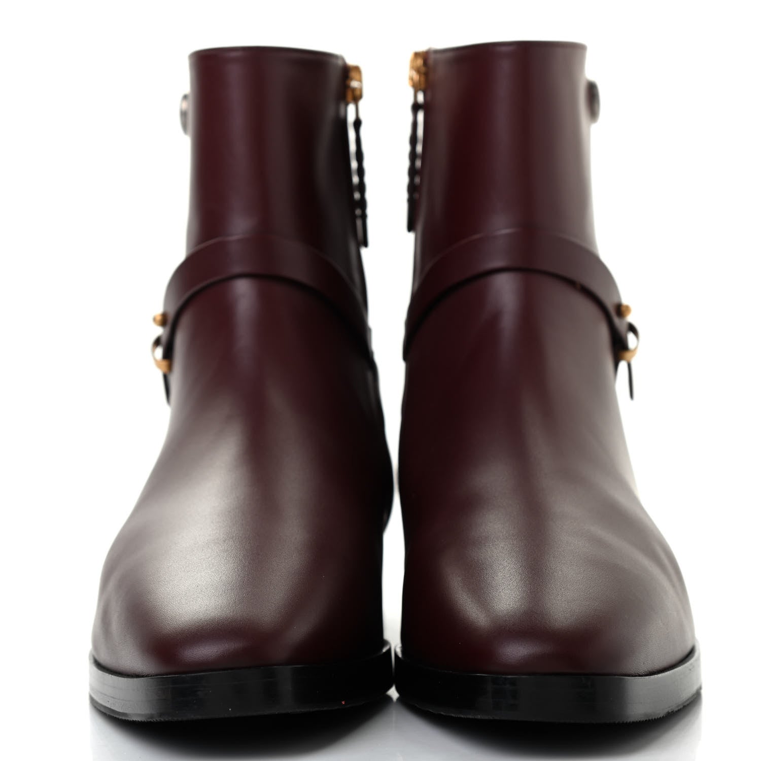 Gucci Calfskin Womens GG Ankle Boots 37.5 Vintage Bordeaux 2 of 8