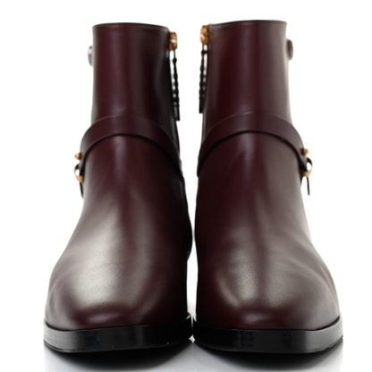 Gucci Calfskin Womens GG Ankle Boots 37.5 Vintage Bordeaux 2 of 8