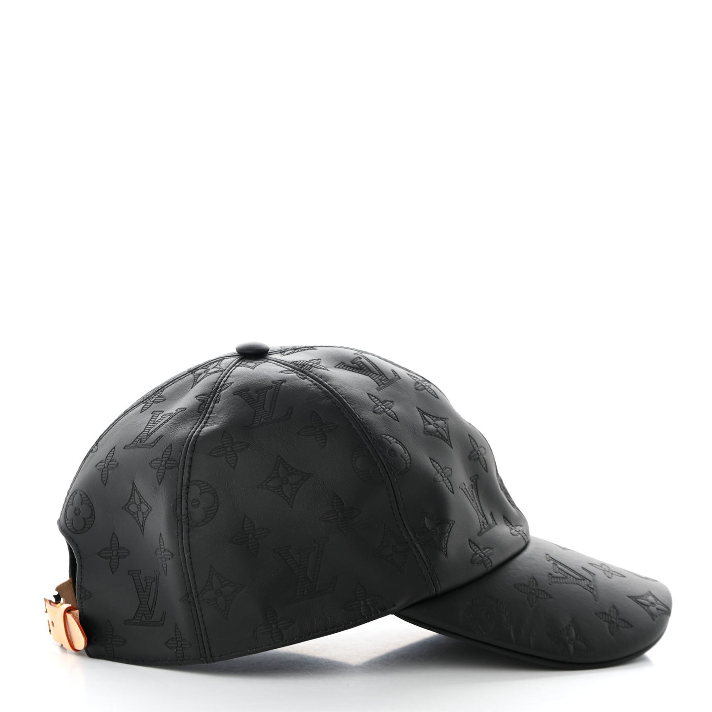 Calfskin Monogram Shadow Baseball Cap 60 Black