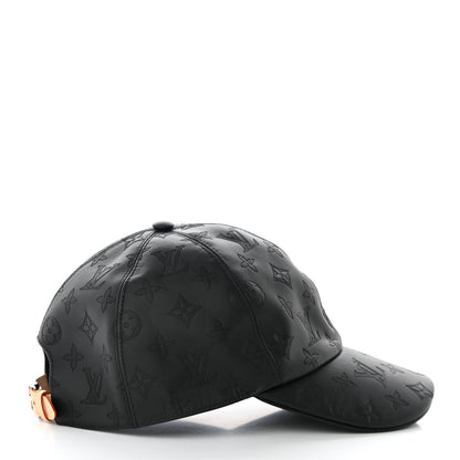 Louis Vuitton Calfskin Monogram Shadow Baseball Cap 60 Black 5 of 12