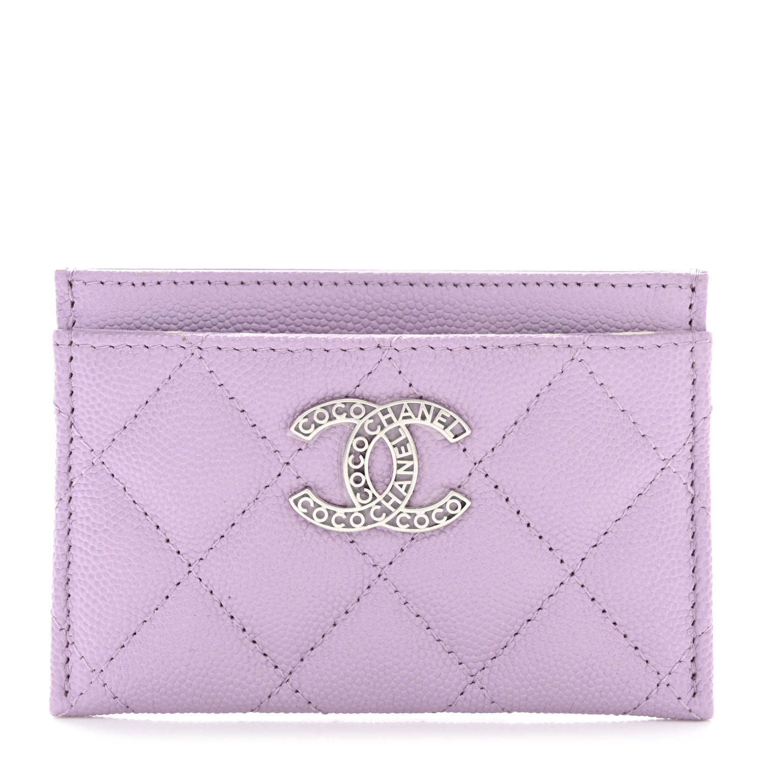 Chanel Caviar Quilted CC Logo Card Holder Light Purple 1 of 9