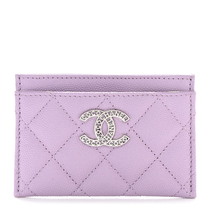 Chanel Caviar Quilted CC Logo Card Holder Light Purple 1 of 9