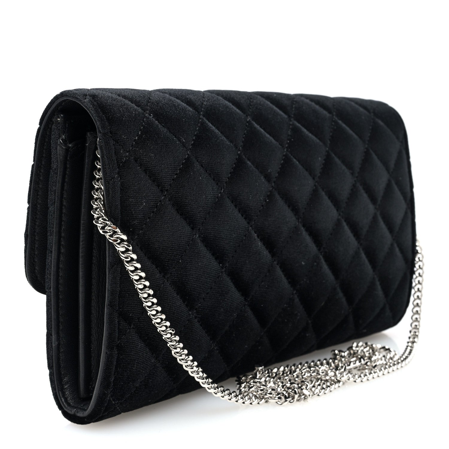 Versace Velvet Quilted Medusa Wallet On Chain Black 3 of 9