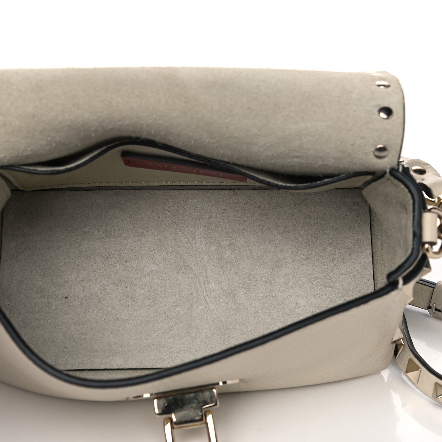 Valentino Garavani Pebbled Calfskin Mini Rockstud Crossbody Bag White 6 of 13