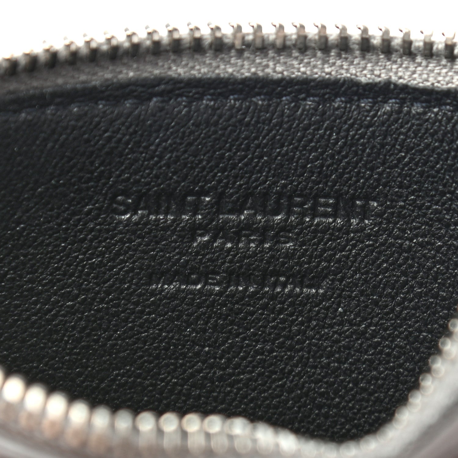 Saint Laurent Calfskin 5 Fragments Zip Pouch Card Holder Fog 6 of 7