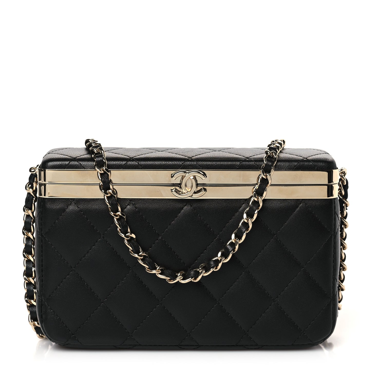 Lambskin Quilted CC Vanity With Chain Black