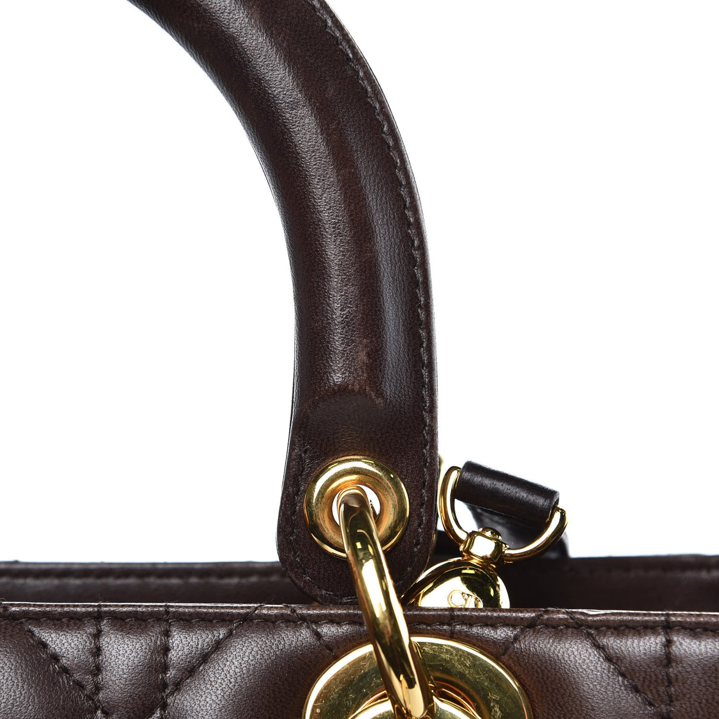 Lambskin Cannage Medium Lady Dior Dark Brown