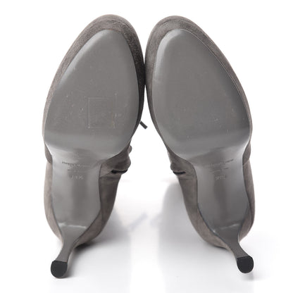 Saint Laurent Suede Knee High Boots 38.5 Grey 8 of 16