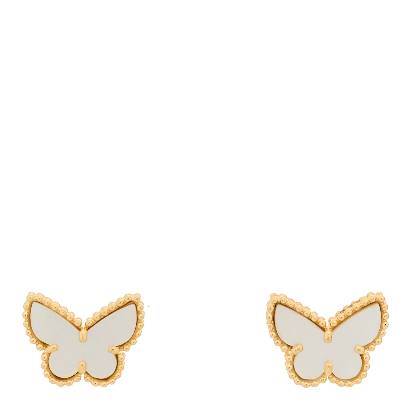 18K Yellow Gold Mother of Pearl Sweet Alhambra Butterfly Earrings