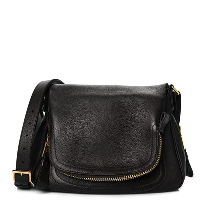Tom Ford Pebbled Calfskin Large Jennifer Dark Brown 1 of 8