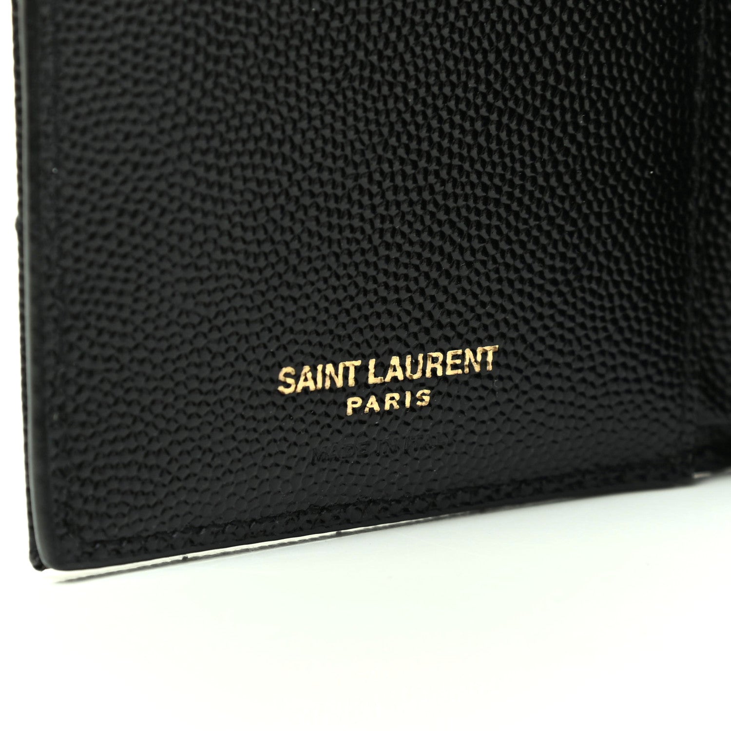 Saint Laurent Grain De Poudre Matelasse Chevron Monogram Zipped Two-Part Wallet Black 6 of 7