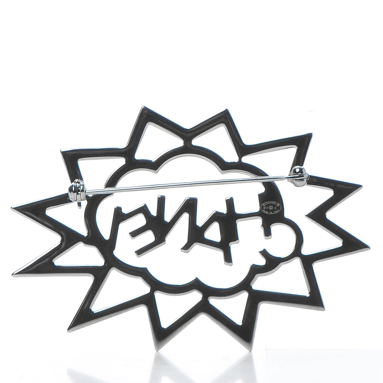 Chanel Ruthenium Crystal CC Brooch Red Yellow 3 of 5