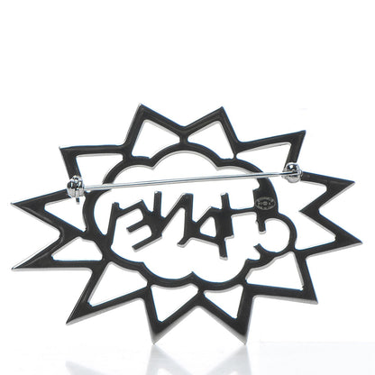 Chanel Ruthenium Crystal CC Brooch Red Yellow 3 of 5