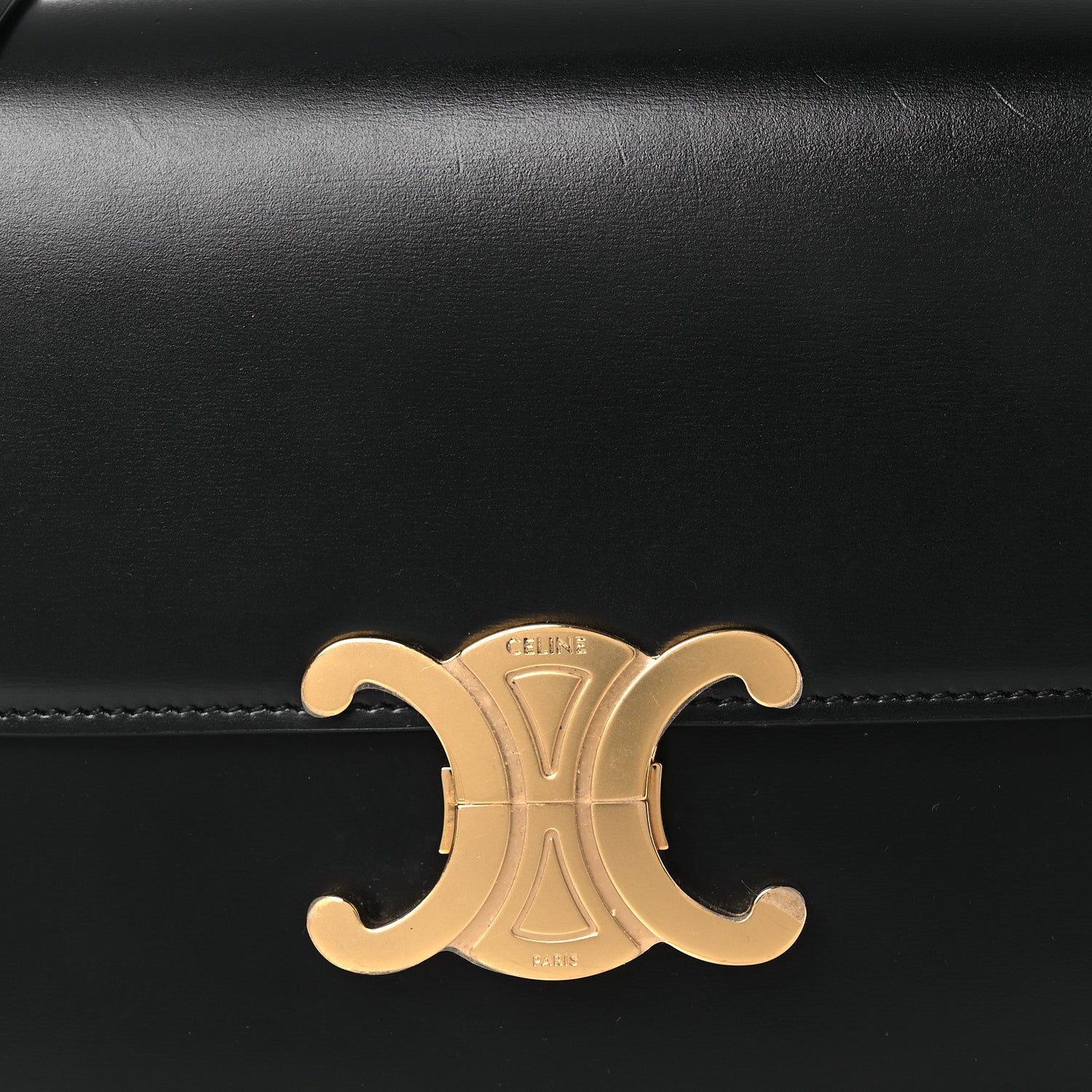Celine Shiny Calfskin Teen Triomphe Black 7 of 12