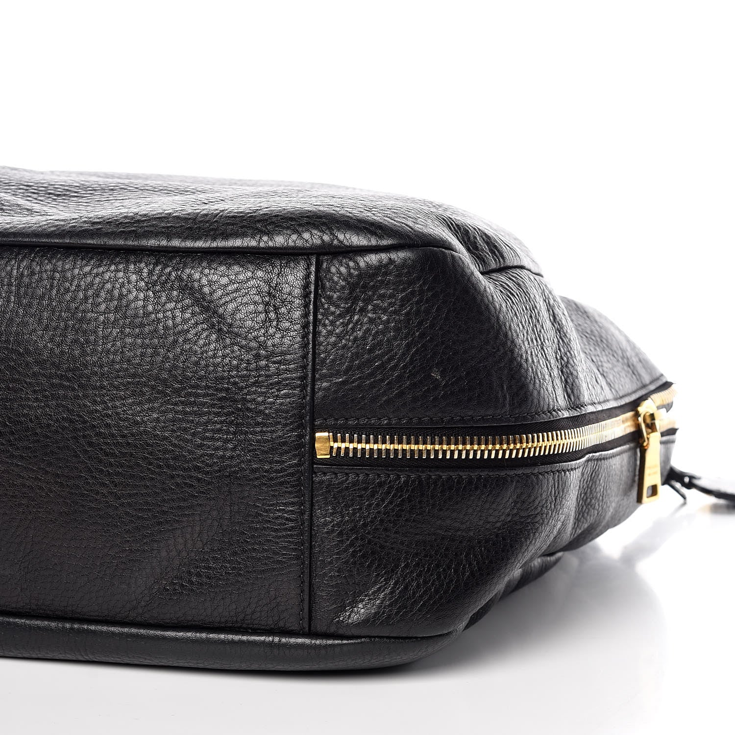Prada Vitello Daino Side Zip Pocket Hobo Black 5 of 12