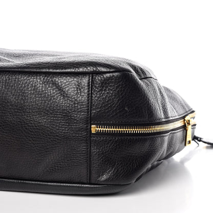 Prada Vitello Daino Side Zip Pocket Hobo Black 5 of 12