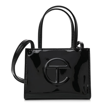 Telfar Patent Vegan Leather Small Shopping Bag Black 1 of 10