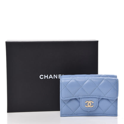 Chanel Lambskin Quilted Double Flap Wallet Light Blue 11 of 11