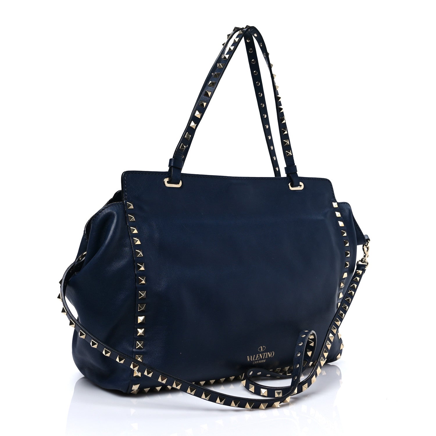 Valentino Garavani Vitello Medium Rockstud Tote Marine 3 of 10