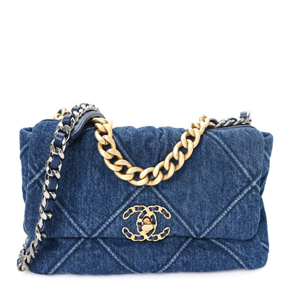 Chanel Denim Quilted Medium Chanel 19 Flap Blue 1 of 11