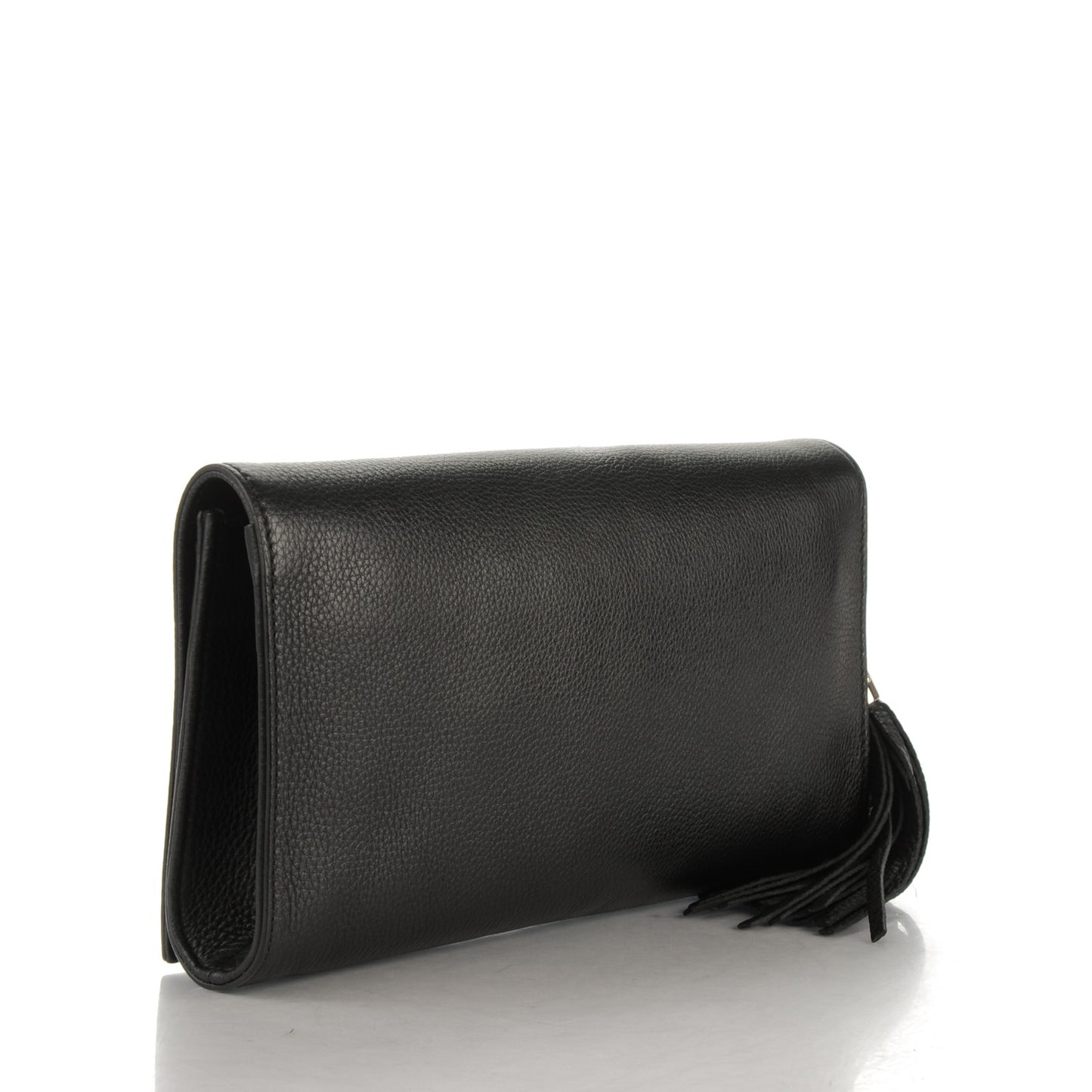Pebbled Calfskin Medium Soho Clutch Black