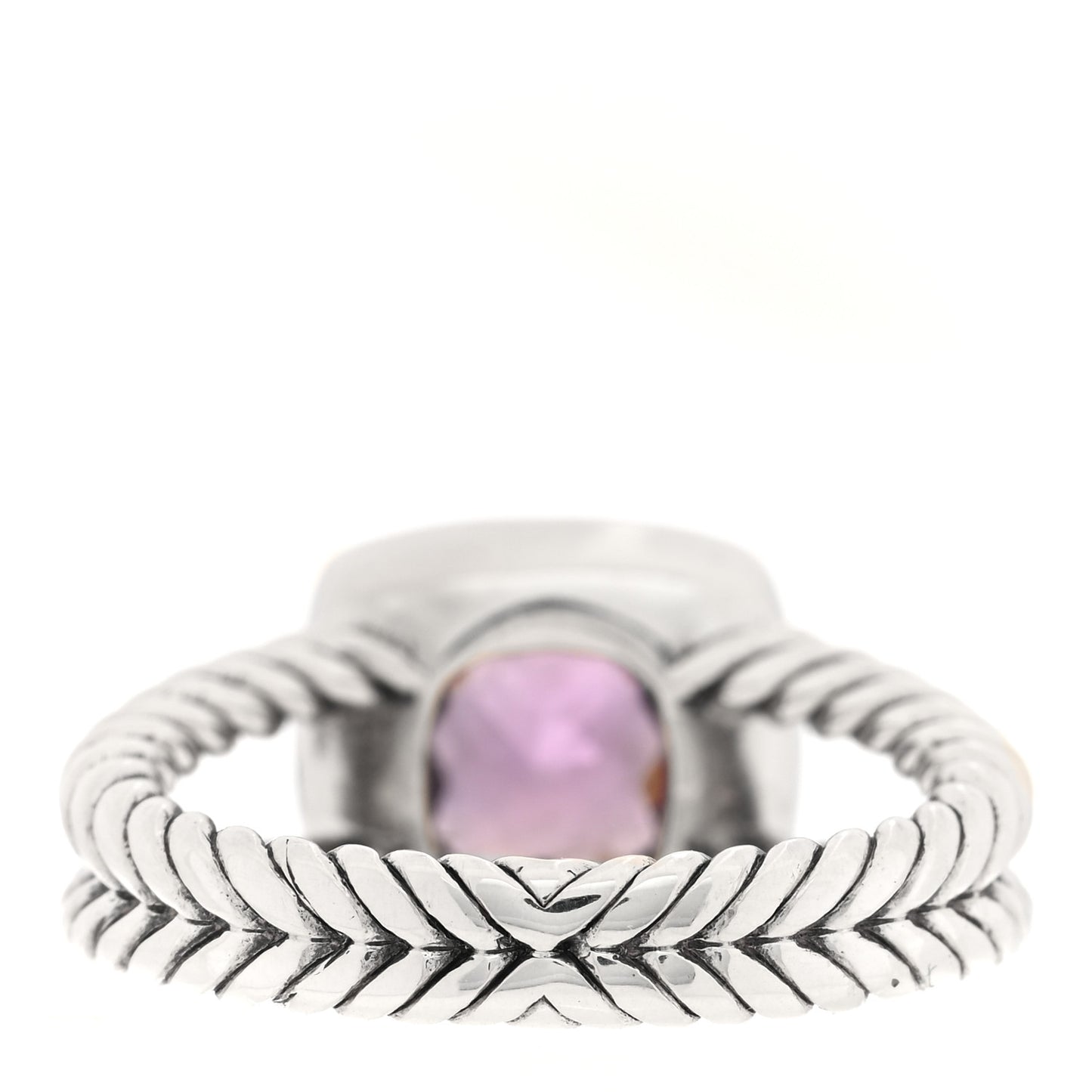 Sterling Silver Diamond Amethyst 7mm Petite Albion Ring 52 6