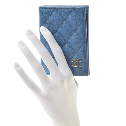 Chanel Caviar Quilted Card Holder Wallet Blue 2 of 9