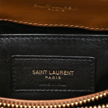 Saint Laurent Calfskin Y Quilted Monogram Small Loulou Chain Satchel Dark Natural 6 of 9