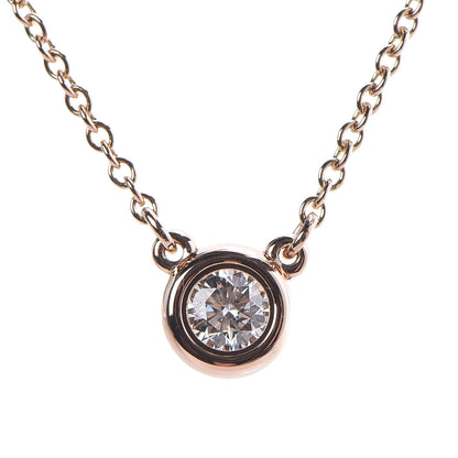 Tiffany 18K Rose Gold Diamond .14ct Elsa Peretti Diamonds by the Yard Pendant Necklace 4 of 8