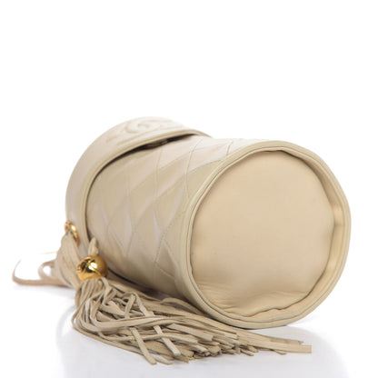 Chanel Lambskin Quilted Tassel Shoulder Bag Beige 4 of 11