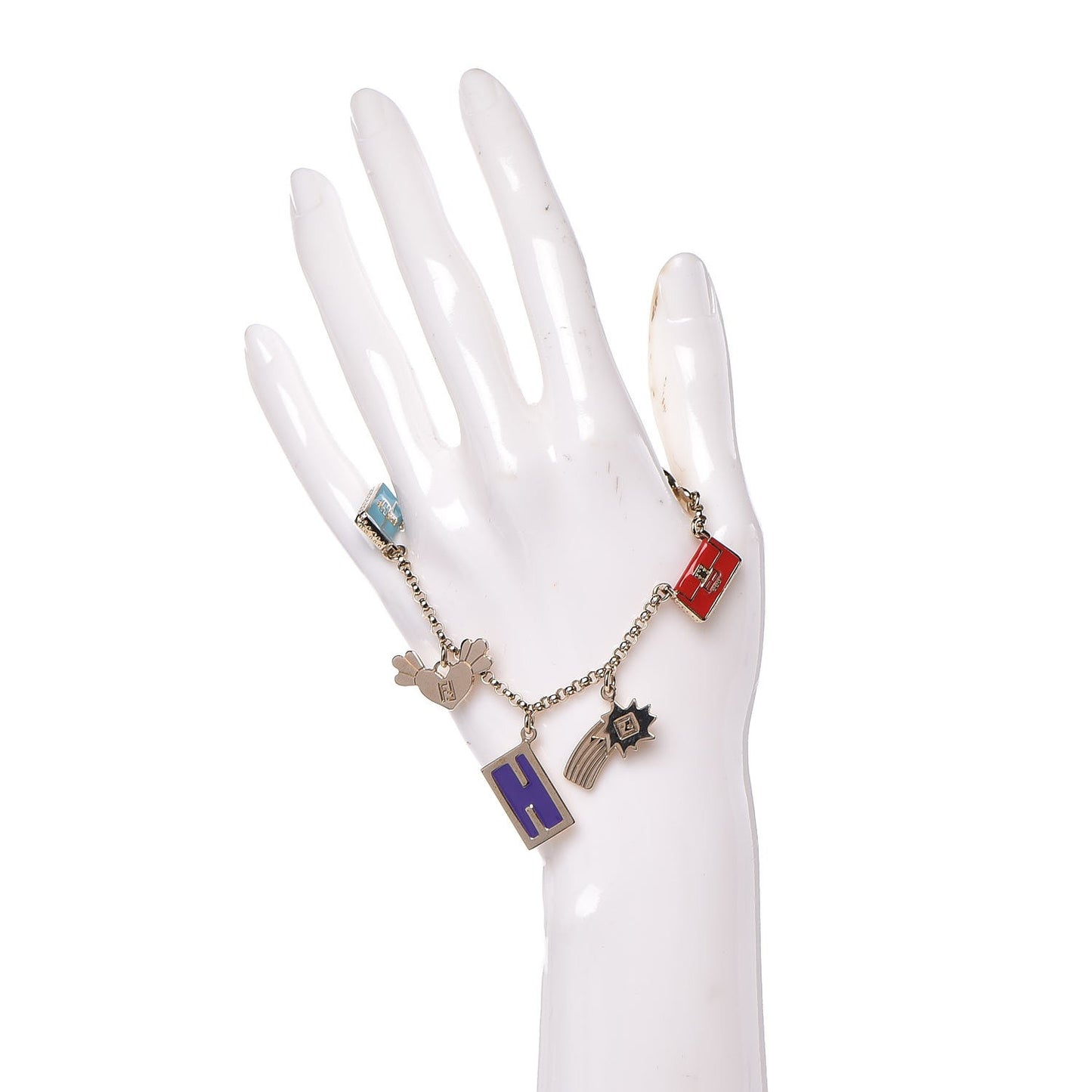 Enamel Baguette Charm Bracelet Multicolor