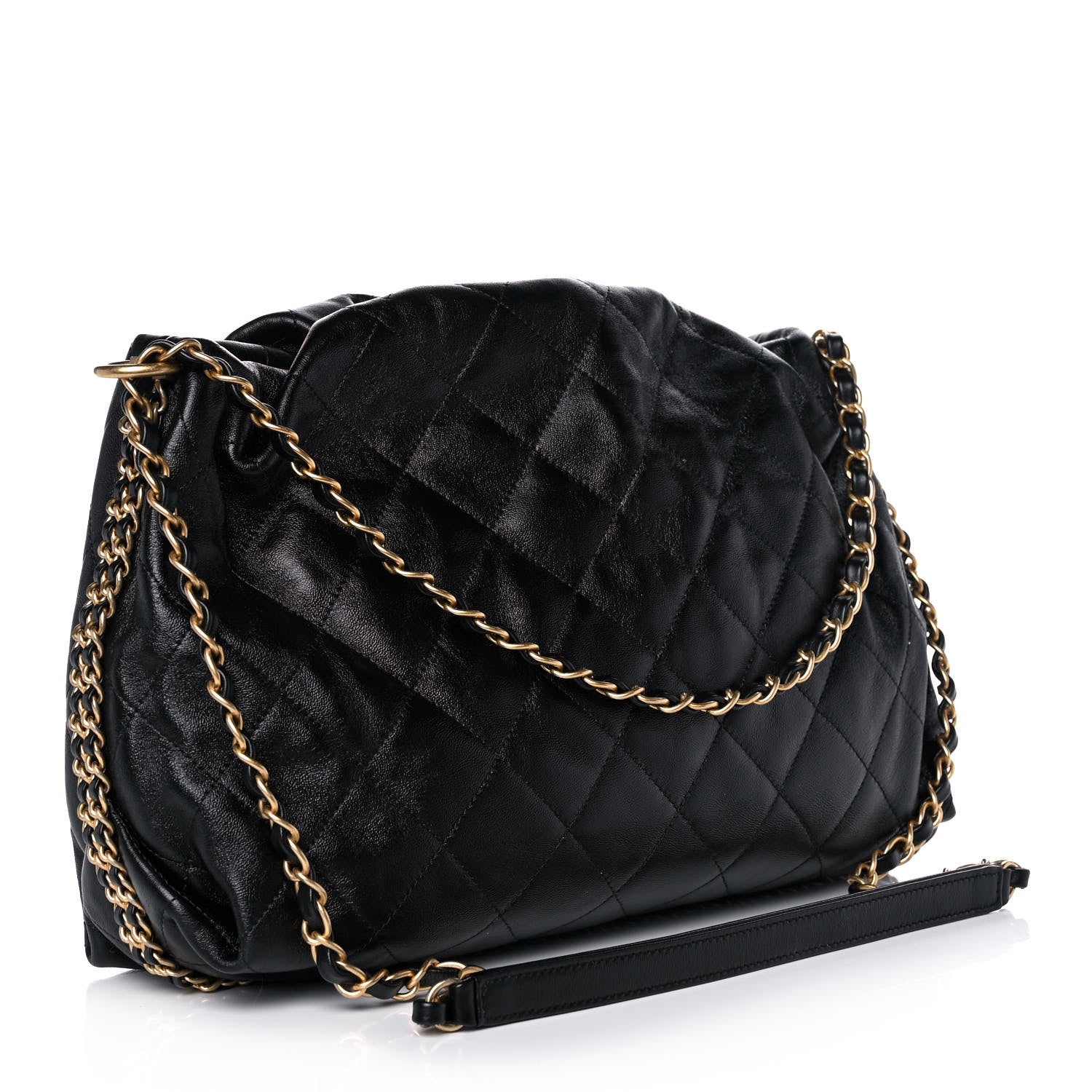 Chanel Calfskin Quilted Coco Shelter Bowling Bag Black 3 of 11
