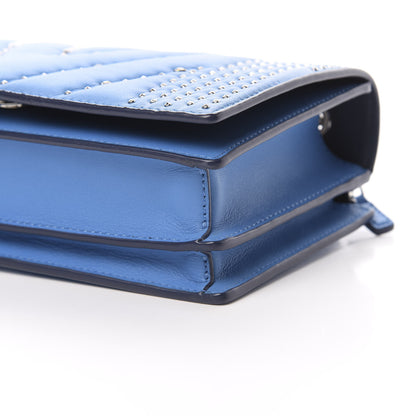 MCM Lambskin Diamond Disco Flap Crossbody Bag Blue 10 of 10