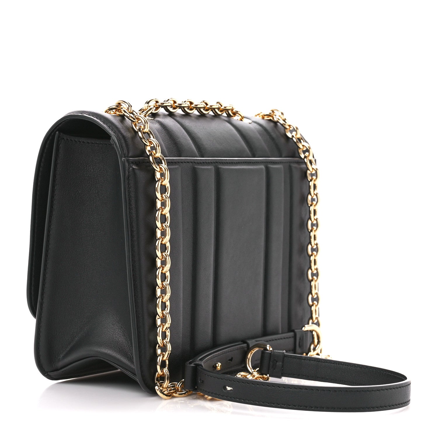 Salvatore Ferragamo Calfskin Quilted Medium New Gancini Shoulder Bag Black 3 of 10