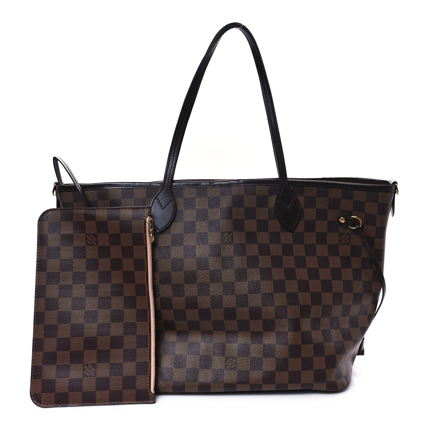 Damier Ebene Braided Neverfull MM Pink