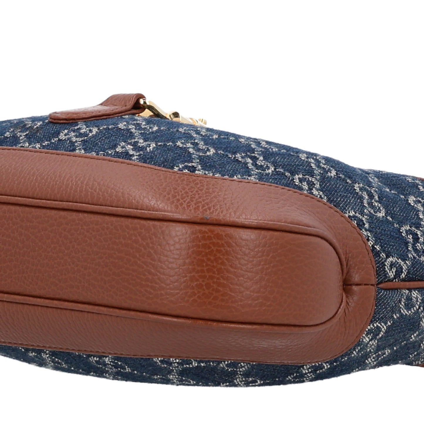 New Denim GG Monogram Calfskin Small Jackie 1961 Hobo Blue Tea Cuir