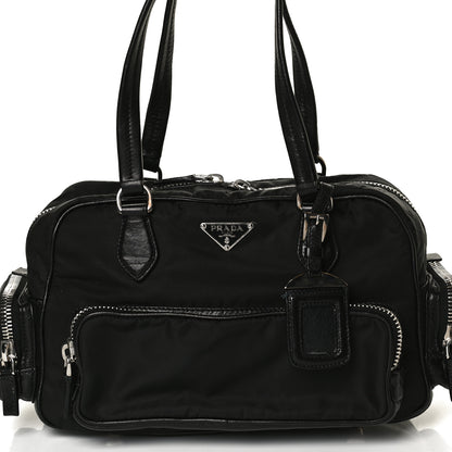 Prada Tessuto Nylon Shoulder Bag Black 7 of 10