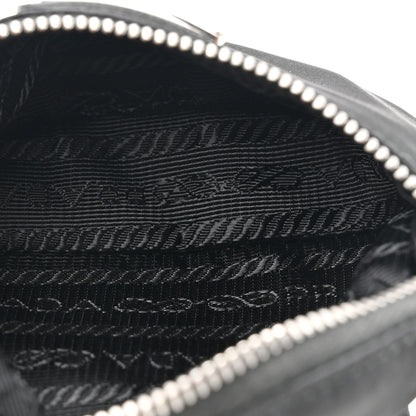 Prada Re-Nylon Travel Saffiano Metal Triangle Logo Mini Arm Pouch Black 5 of 7