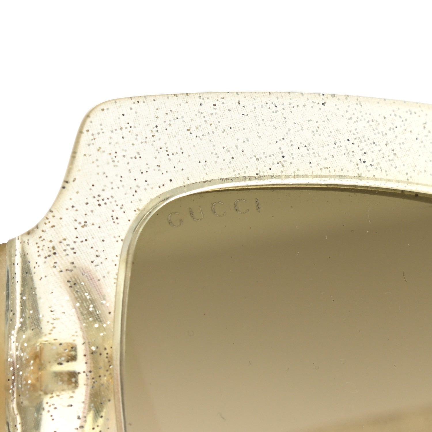 Gucci Glitter Acetate Square Frame Sunglasses GG0053S Silver 6 of 7