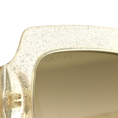 Gucci Glitter Acetate Square Frame Sunglasses GG0053S Silver 6 of 7