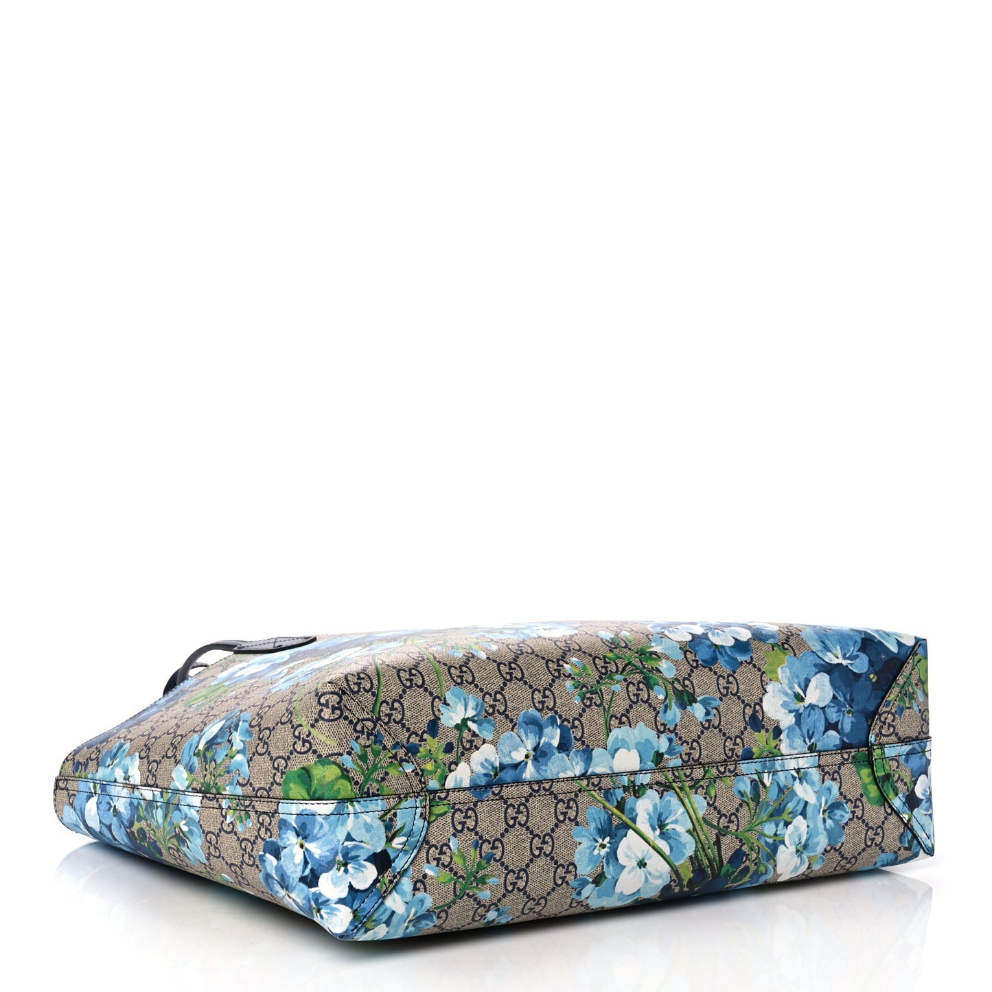 GG Supreme Monogram Blooms Medium Reversible Tote Beige Blue Navy
