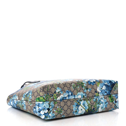 Gucci GG Supreme Monogram Blooms Medium Reversible Tote Beige Blue Navy 5 of 16