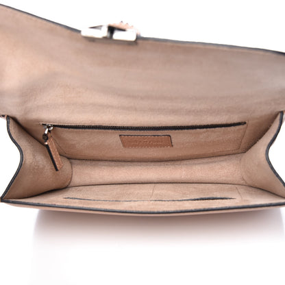 Valentino Garavani Pebbled Calfskin Medium Glam Lock Rockstud Flap Soft Noisette 6 of 7