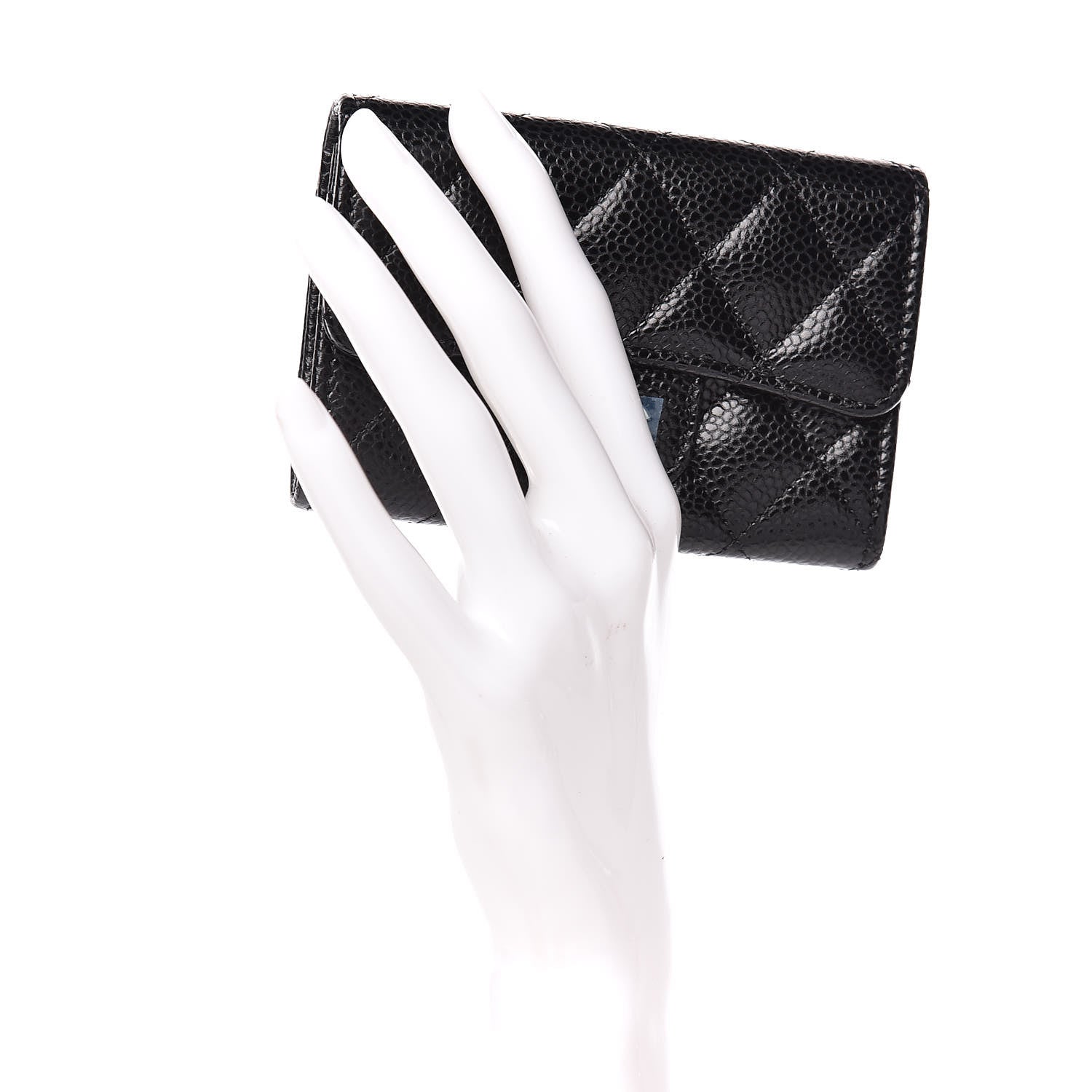 Chanel Caviar Quilted Flap Card Holder Black 2 of 9
